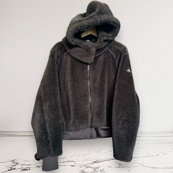 ALO YOGA Foxy Sherpa Jacket Brown Size M - Picture 4 of 16